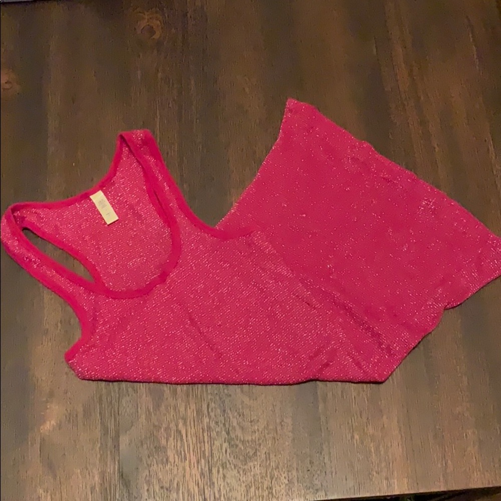 Sparkly magenta racer back tank